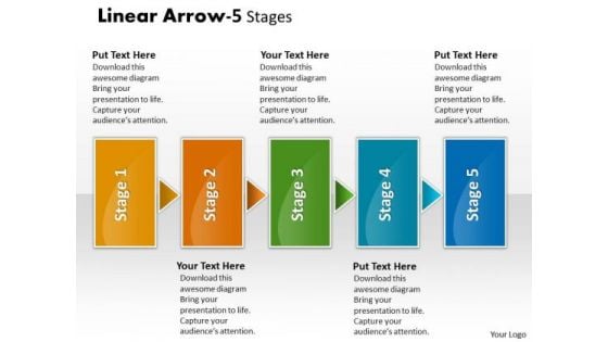 Strategic Management Linear Arrow 5 Stages Business Framework Model