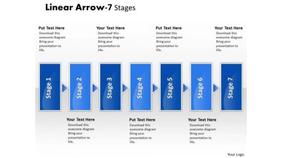 Strategic Management Linear Arrow 7 Stages Sales Diagram