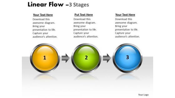 Strategic Management Linear Flow 3 Stages Business Finance Strategy Development