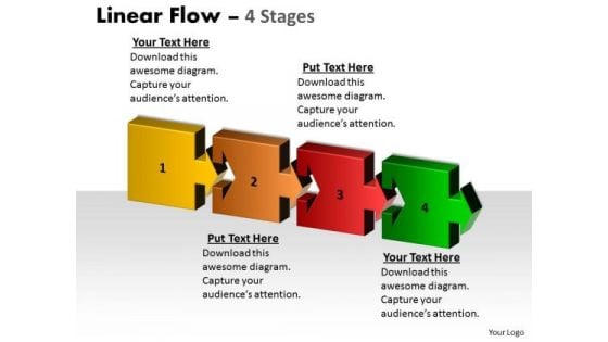 Strategic Management Linear Flow 4 Stages Marketing Diagram