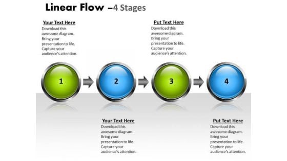 Strategic Management Linear Flow 4 Stages Strategy Diagram