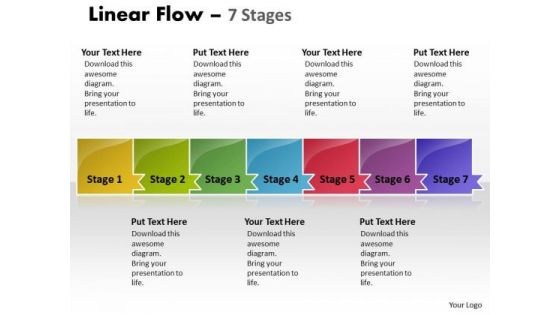 Strategic Management Linear Flow 7 Stages Sales Diagram