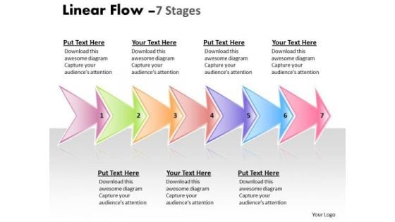 Strategic Management Linear Flow 7 Stages Style Sales Diagram