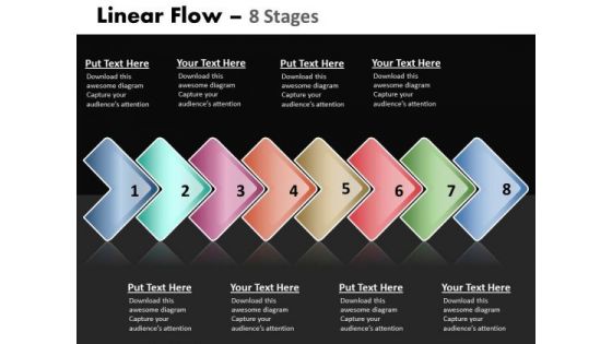 Strategic Management Linear Flow 8 Stages Business Diagram