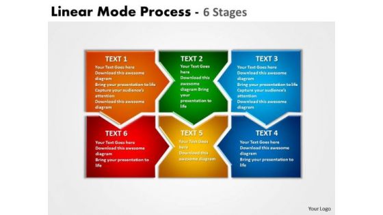 Strategic Management Linear Mode Process 6 Stages Business Diagram