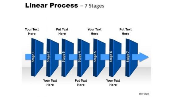 Strategic Management Linear Process 7 Stages Sales Diagram