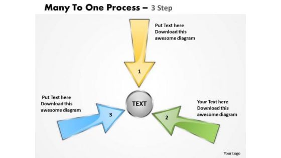 Strategic Management Many To One Process 3 Step 5 Business Diagram