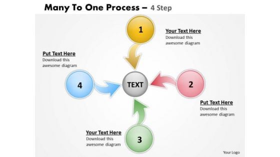 Strategic Management Many To One Process 4 Step 4 Business Diagram