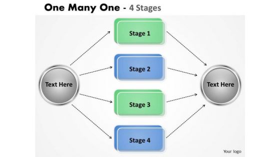 Strategic Management One Many One 4 Stages Sales Diagram Strategic Management One Many One 4 Stages Sales Diagram