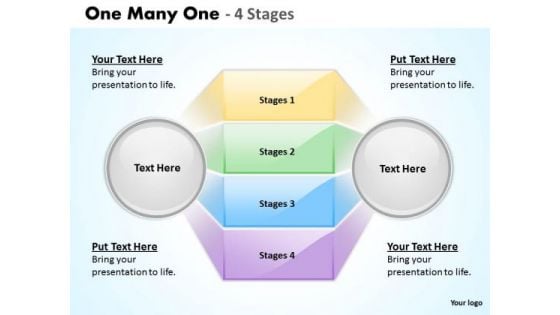 Strategic Management One Many One Stages Sales Diagram