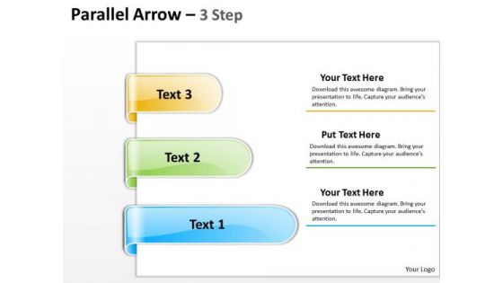 Strategic Management Parallel Arrow 3 Step Business Framework Model