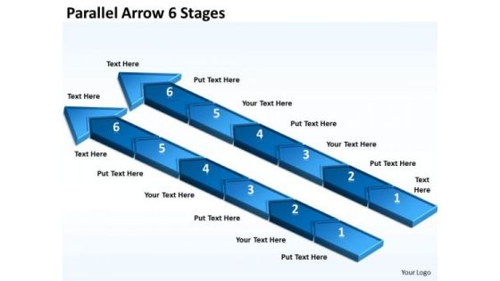 Strategic Management Parallel Arrow 6 Stages Consulting Diagram