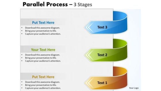 Strategic Management Parallel Process 3 Stages Strategy Diagram