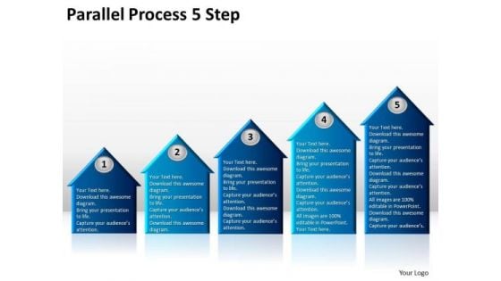 Strategic Management Parallel Process 5 Step Business Diagram