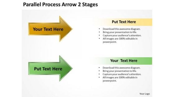 Strategic Management Parallel Process Arrow 2 Stages Marketing Diagram