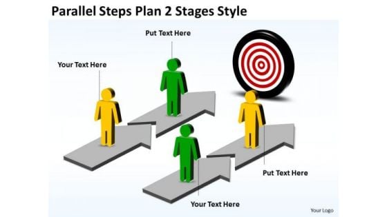 Strategic Management Parallel Steps Plan 2 Stages Style Sales Diagram