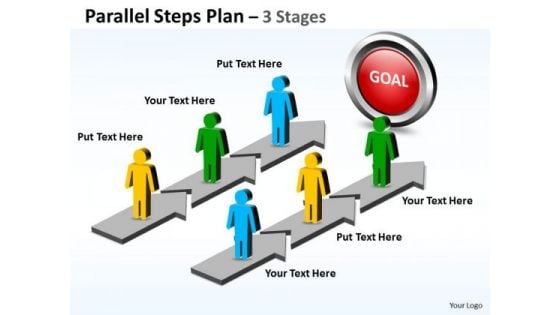 Strategic Management Parallel Steps Plan 3 Stages Style Business Framework Model