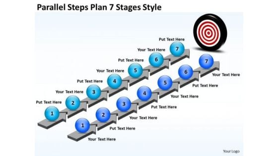 Strategic Management Parallel Steps Plan 7 Stages Style Business Framework Model