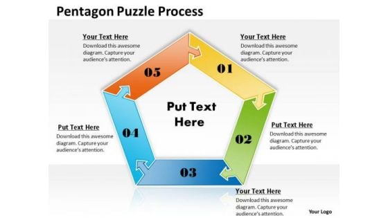 Strategic Management Pentagon Puzzle Process Consulting Diagram