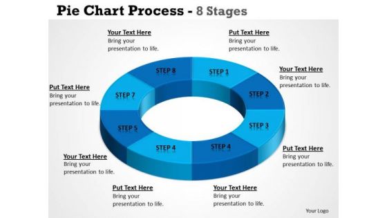 Strategic Management Pie Chart Process 8 Stages Circular Templates Marketing Diagram