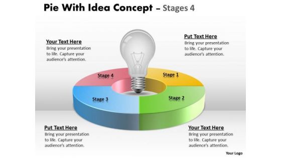 Strategic Management Pie With Idea Concept Diagram Stages Strategy Diagram