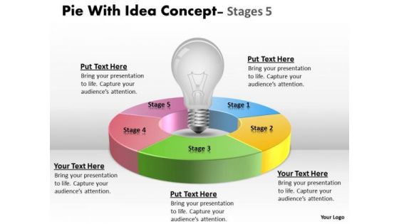 Strategic Management Pie With Idea Concept Stages Strategy Diagram