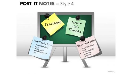 Strategic Management Post It Notes Style 4 Business Diagram