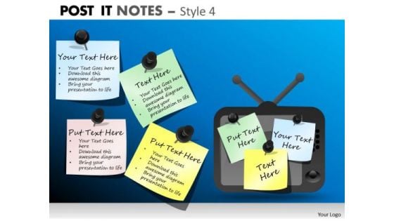 Strategic Management Post It Notes Style 4 Marketing Diagram