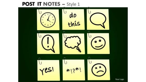 Strategic Management Post It Notes Style Business Cycle Diagram