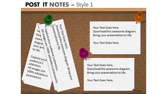 Strategic Management Post It Notes Style Strategy Diagram