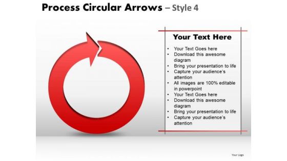 Strategic Management Process Circular Arrows Style 4 Strategy Diagram