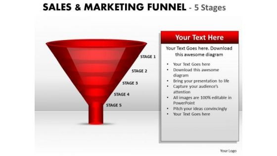 Strategic Management Red Colored Sales Marketing Funnel Diagram Business Diagram