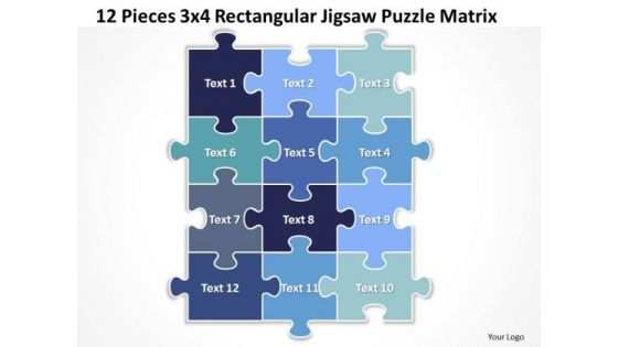 Strategic Management Sales Product 12 Pieces 3x4 Rectangular Jigsaw Puzzle Matrix Strategy Diagram