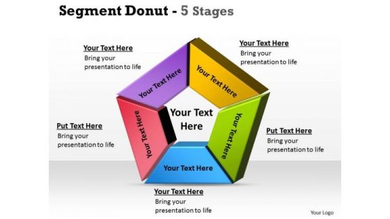 Strategic Management Segment Donut 5 Stages Consulting Diagram