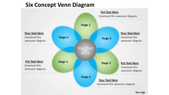 Strategic Management Six Concept Venn Diagram Sales Diagram