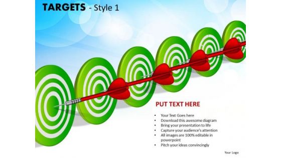 Strategic Management Targets Style 1 Sales Diagram