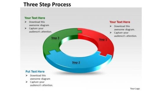 Strategic Management Three Step Circular Process Business Diagram