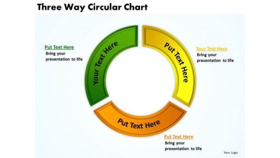 Strategic Management Three Way Circular Chart Business Diagram