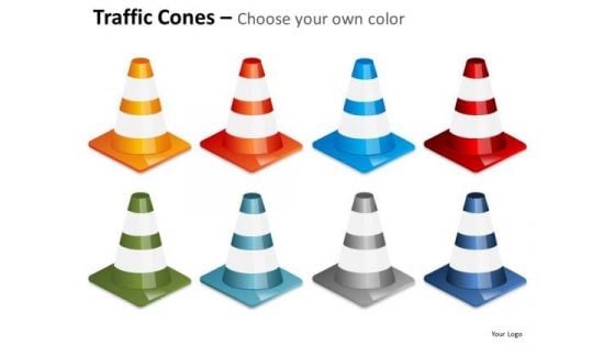 Strategic Management Traffic Cones Fallen Sales Diagram