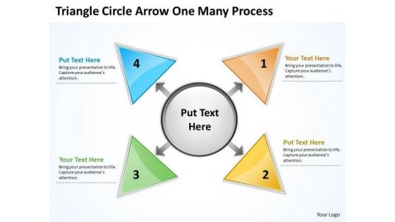 Strategic Management Triganle Circle Arrow One Many Process Marketing Diagram