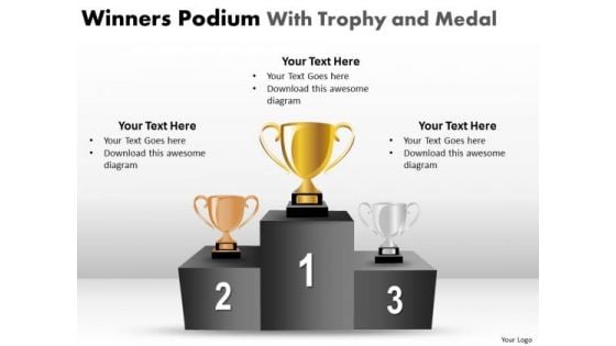 Strategic Management Winners Podium With Trophy And Medal Consulting Diagram