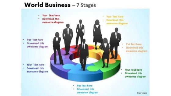 Strategic Management World Business 7 Stages Business Cycle Diagram