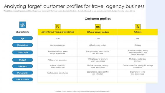 Strategic Marketing Plan Analyzing Target Customer Profiles For Travel Agency Slides Pdf