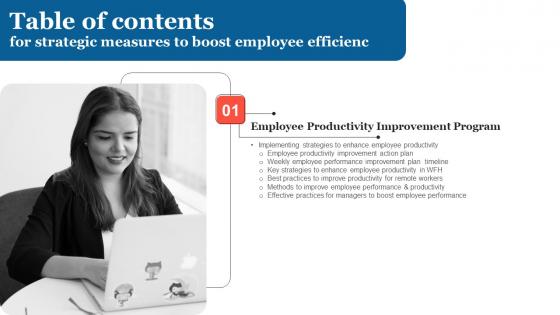 Strategic Measures To Boost Employee Efficienc Table Of Contents Themes Pdf