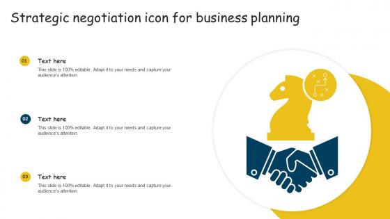 Strategic Negotiation Icon For Business Planning Sample Pdf