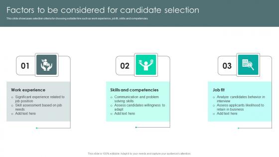Strategic Staffing Using Data Factors To Be Considered For Candidate Selection CRP DK SS V