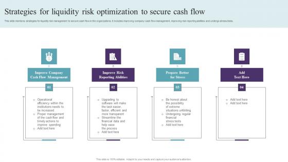 Strategies For Liquidity Risk Optimization To Secure Cash Flow Themes Pdf