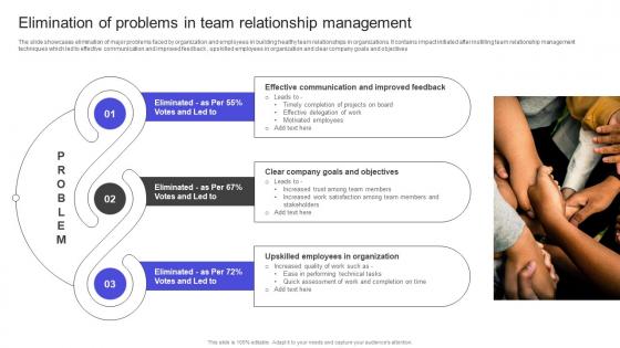 Strategies To Build Meaningful Elimination Of Problems In Team Relationship Management Structure PDF