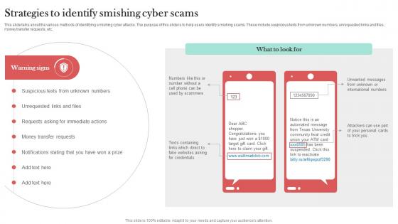 Strategies To Identify Smishing Cyber Scams Man In The Middle Phishing IT Strategies To Identify Smishing Cyber Scams Man In The Middle Phishing IT