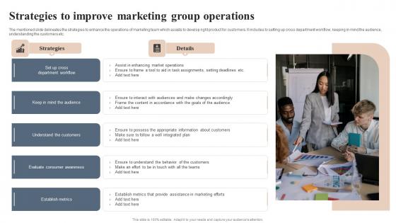 Strategies To Improve Marketing Group Operations Graphics Pdf